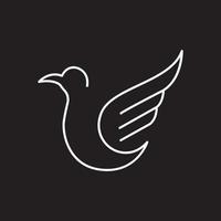 linha pássaro ganso minimalista ou design de logotipo de mosca de cisne, símbolo gráfico vetorial ilustração idéia criativa vetor