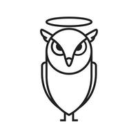 design de logotipo de anjo de coruja de linha, ilustração de ícone de símbolo gráfico vetorial ideia criativa vetor