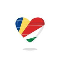 ilustração de amor em forma de bandeira de seychelles vetor