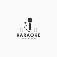 karaoke ícone sinal símbolo hipster vintage logotipo vetor