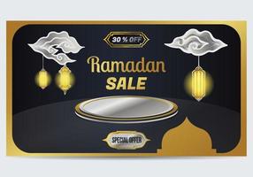paisagem de fundo islâmico ramadan kareem adequada para marca de vetor premium