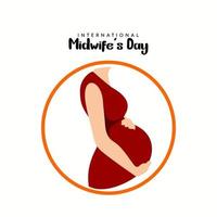 dia internacional das parteiras, ilustração vetorial, mulher grávida, 5 de maio vetor