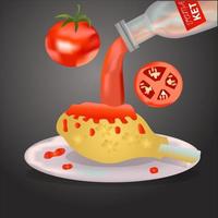 ilustração de ketchup de tomate vetor