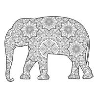 mandala elefante para colorir vetor