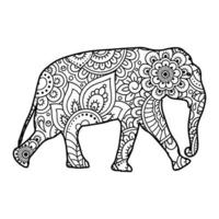 mandala elefante para colorir vetor