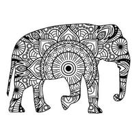 mandala elefante para colorir vetor