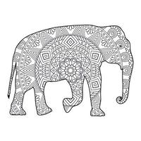 mandala elefante para colorir vetor