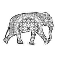 mandala elefante para colorir vetor