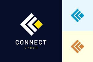 modelo de logotipo moderno letra c representa conexão e digital para a indústria de tecnologia vetor