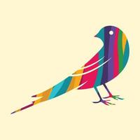 ilustração de silhueta de vetor de pássaro colorido