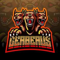 design de mascote de logotipo cerberus esport vetor