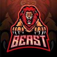 design de mascote de logotipo de esportes de leão