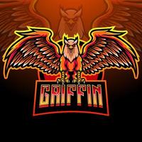 design de mascote do logotipo do griffin bird esport.