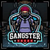 mascote gangster. design de logotipo esportivo vetor