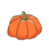 abóbora gorda laranja em um estilo simples doodle. ilustração vetorial com vegetais isolados no fundo. vetor