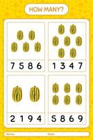 quantos jogo de contagem com abóbora delicata. planilha para crianças pré-escolares, folha de atividades para crianças, planilha para impressão vetor