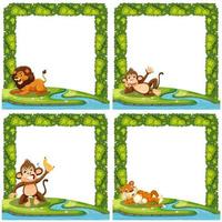 Conjunto de quadro de natureza animal vetor