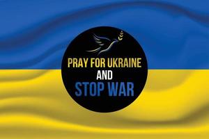 paz para o cartaz da ucrânia. projeto de bandeira. símbolo de paz e pomba. apoio à Ucrânia. parar a guerra na ucrânia. design de vetor de logotipo e ícone.