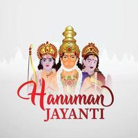 festival hindu indiano feliz hanuman jayanti fundo de celebração vetor