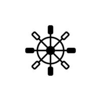 leme, náutico, navio, modelo de logotipo de ilustração vetorial de ícone de linha sólida de barco. adequado para muitos propósitos. vetor