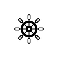 leme, náutico, navio, modelo de logotipo de ilustração vetorial de ícone de linha sólida de barco. adequado para muitos propósitos. vetor