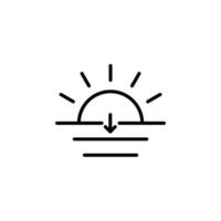 nascer do sol, pôr do sol, modelo de logotipo de ilustração vetorial de ícone de linha sólida de sol. adequado para muitos propósitos. vetor