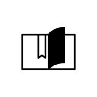 livro, leia, biblioteca, estude o modelo de logotipo de ilustração vetorial de ícone de linha sólida. adequado para muitos propósitos. vetor