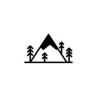 montanha, colina, monte, modelo de logotipo de ilustração vetorial de ícone de linha sólida de pico. adequado para muitos propósitos. vetor