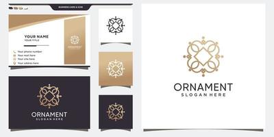 logotipo de ornamento com conceito criativo e design de cartão de visita. vetor premium