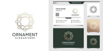 logotipo de ornamento com conceito moderno criativo e vetor premium de design de cartão de visita