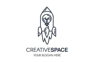 banner de serviço multimídia de logotipo de espaço criativo vetor
