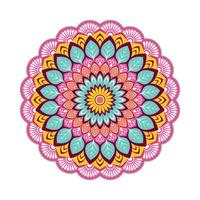 mandala colorida com ornamento floral vetor