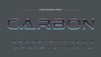 tipografia futurista 3d azul e fibra de carbono vetor