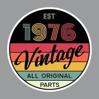 vetor de design de camiseta retrô vintage de 1976