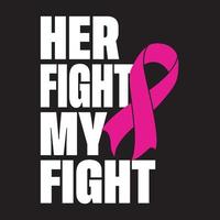 vetor de design de camiseta de conscientização de câncer de mama, lute como uma garota