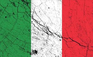 bandeira da itália angustiada com efeito de textura grunge, efeito texturizado enferrujado vetor