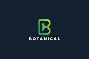 letra b logotipo verde botânico da empresa vetor