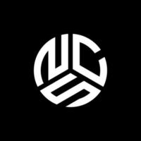 design de logotipo de carta ncs em fundo preto. conceito de logotipo de letra de iniciais criativas ncs. design de letras ncs. vetor