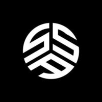 design de logotipo de carta ssa em fundo preto. ssa conceito de logotipo de letra de iniciais criativas. design de letra ssa. vetor