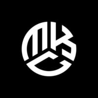 design de logotipo de carta mkc em fundo preto. conceito de logotipo de letra de iniciais criativas mkc. design de letra mkc. vetor