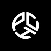 design de logotipo de carta pch em fundo preto. conceito de logotipo de letra de iniciais criativas pch. design de letra pch. vetor