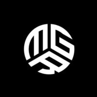 design de logotipo de carta mgr em fundo preto. conceito de logotipo de carta de iniciais criativas mgr. design de carta mgr. vetor