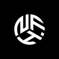 design de logotipo de carta nfh em fundo preto. conceito de logotipo de carta de iniciais criativas nfh. design de letra nfh. vetor