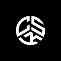 design de logotipo de carta csk em fundo branco. conceito de logotipo de letra de iniciais criativas csk. design de letra csk. vetor