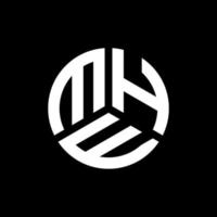 design de logotipo de letra mhe em fundo preto. conceito de logotipo de letra de iniciais criativas mhe. mhe design de letras. vetor