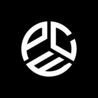 design de logotipo de carta pce em fundo preto. conceito de logotipo de letra de iniciais criativas do pc. design de letra pc. vetor