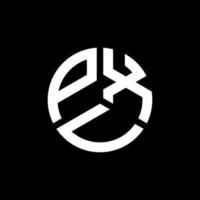 design de logotipo de carta pxv em fundo preto. conceito de logotipo de letra de iniciais criativas pxv. design de letra pxv. vetor