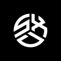 design de logotipo de carta sxd em fundo preto. conceito de logotipo de letra de iniciais criativas sxd. design de letra sxd. vetor