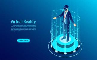 Página de destino de realidade virtual vetor