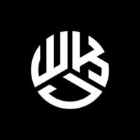 wkj letter design.wkj carta logo design em fundo preto. conceito de logotipo de carta de iniciais criativas wkj. design de letra wkj. vetor